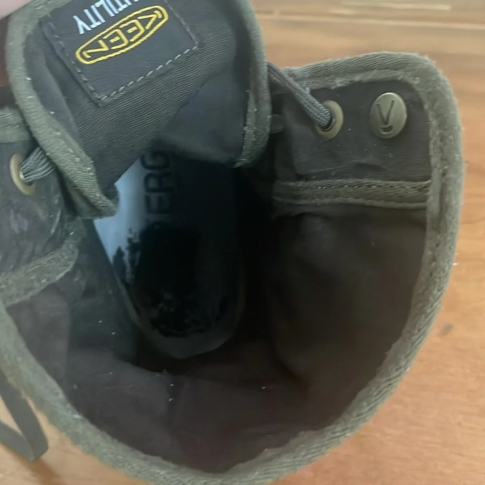 Keen Utility Roswell Mens Size 8.5D Mid Height Canvas Steel Toe Work Boots Olive